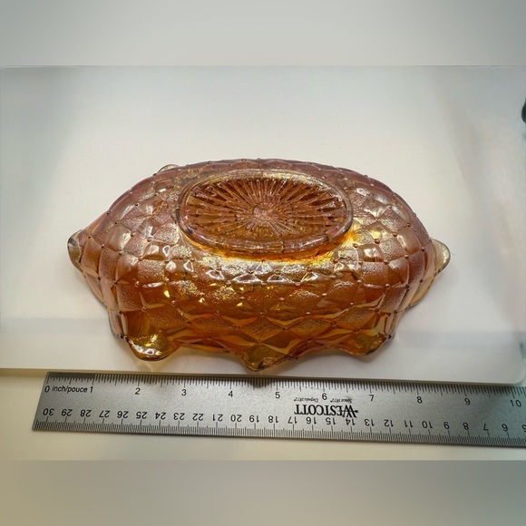 Imperial Glass Vintage Pansy Marigold Carnival Glass Dish - Picture 9 of 9